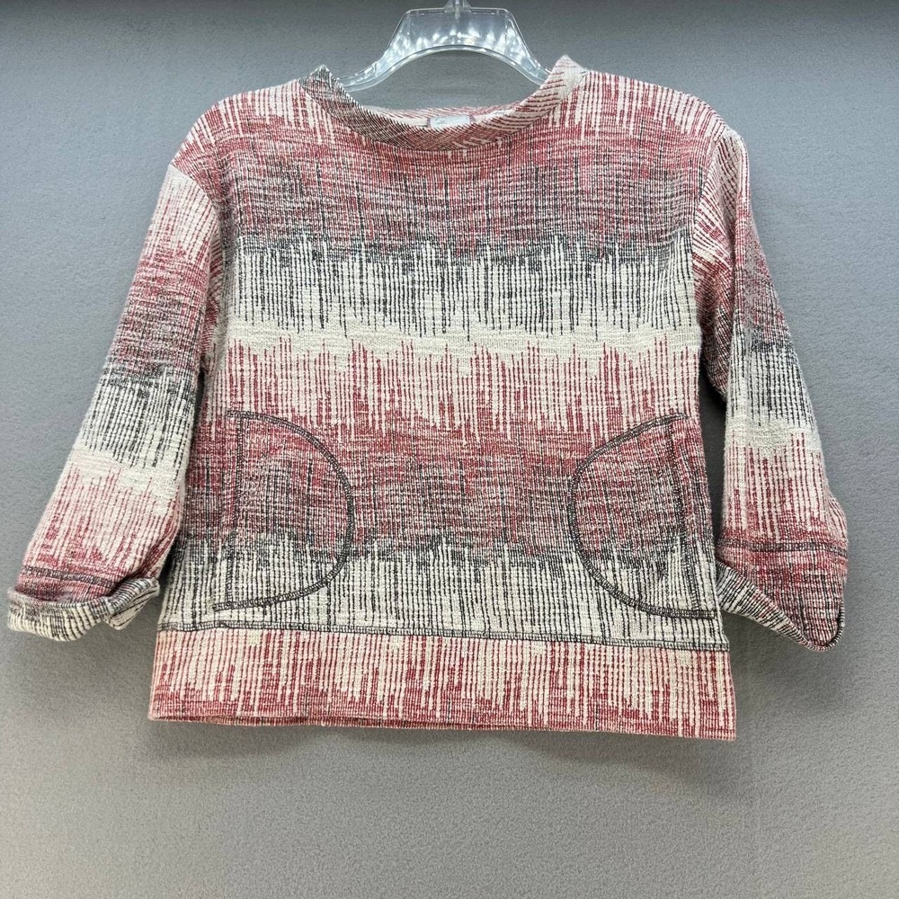 Anthropologie Postmark Etched Sunset Sweatshirt Sweater Top 3/4 Sleeves Size XS